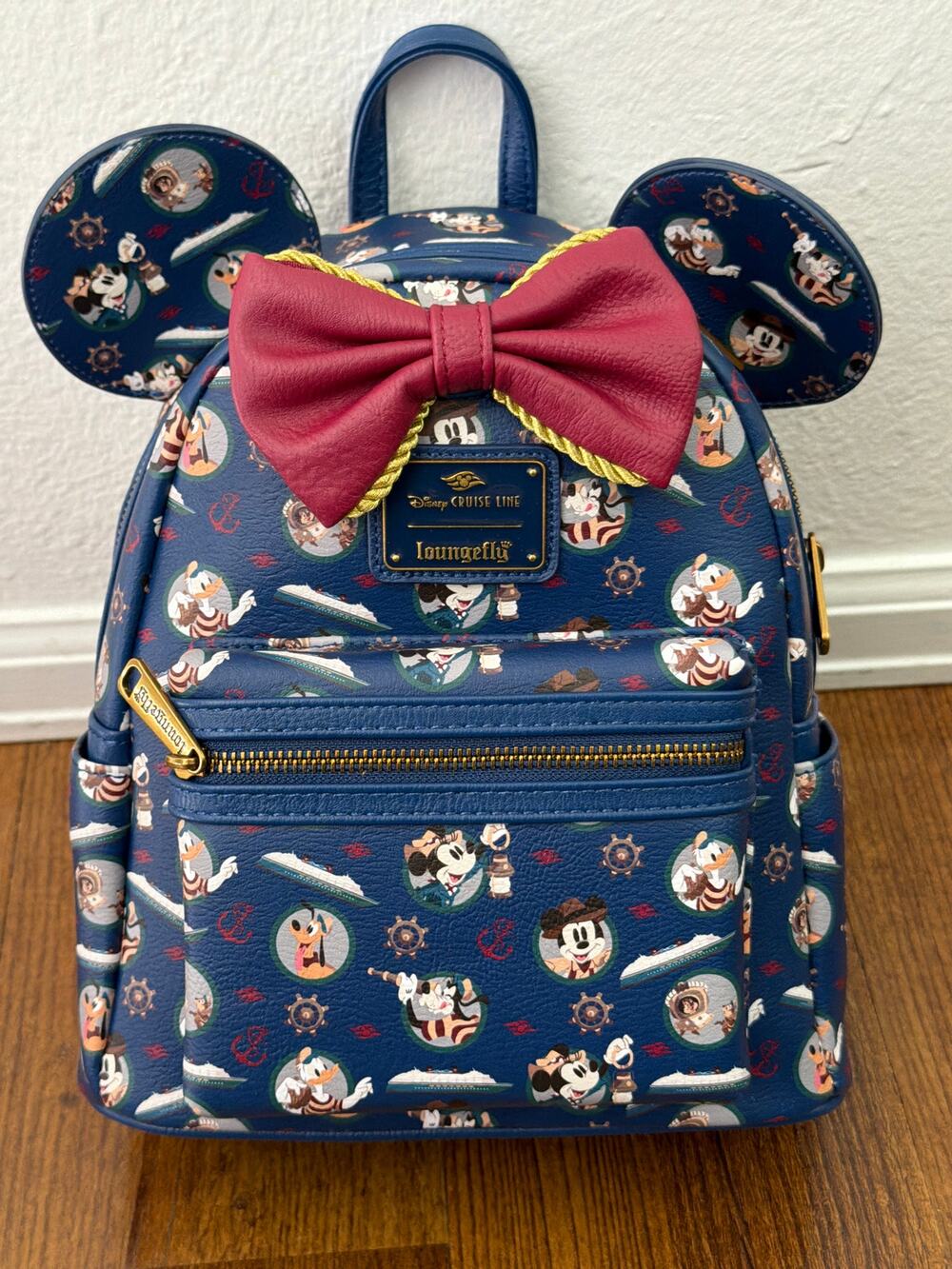 LOUNGEFLY DISNEY CRUISE LINE Treasure Adventure Mickey Minnie mini backpack NWT